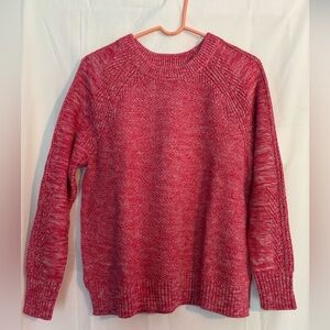 GAP Women's Marled Red Crew Neck Sweater